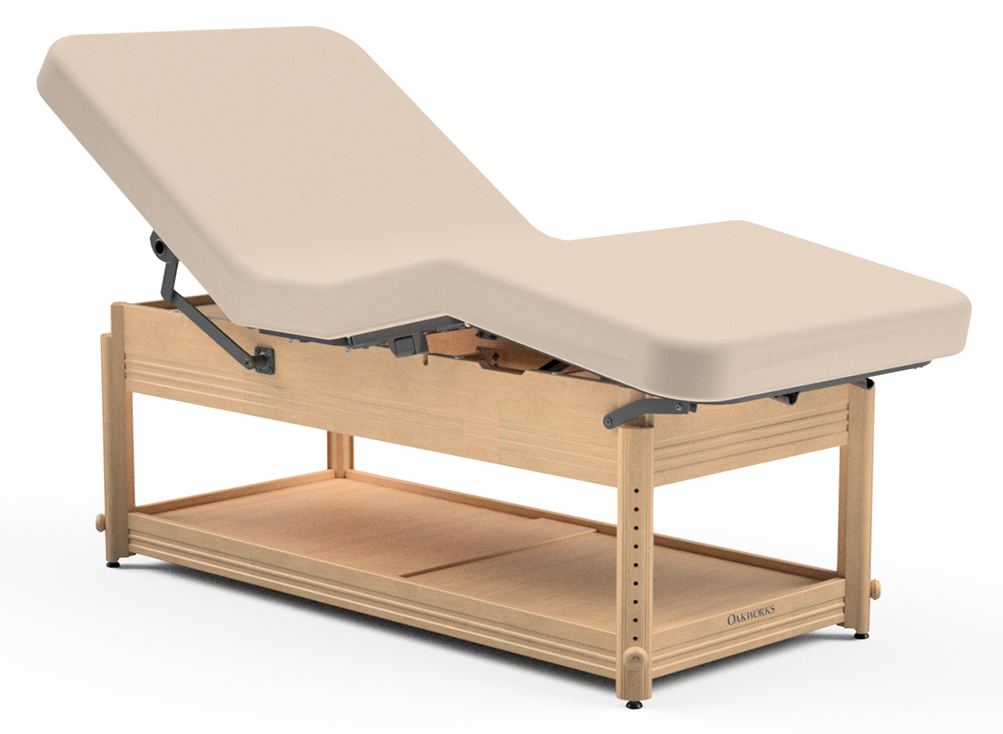 Oakworks Massage Table, Manual Adj Lift-Assist Salon, CLINICIAN